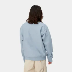 Clearance American Script Sweatshirt | Frostet Bla Mænd Sveder