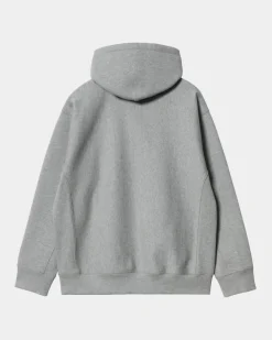 Outlet American Script Sweatshirt Med Haette | Gra Lyng Mænd Sveder