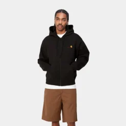 Best Sale American Script-Jakke Med Haette | Sort Mænd Sveder