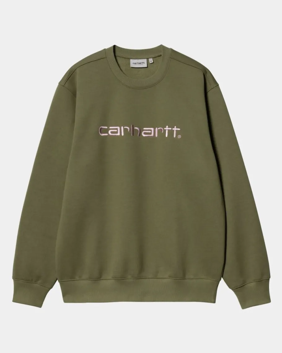 Best Sale Carhartt Sweatshirt | Dundee / Glassy Pink Mænd Sveder