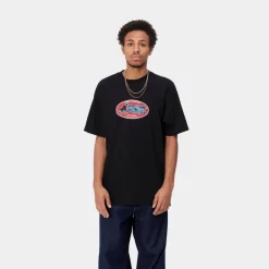 Cheap Cat Sticker T-Shirt | Sort Mænd T-Shirts Og Poloer