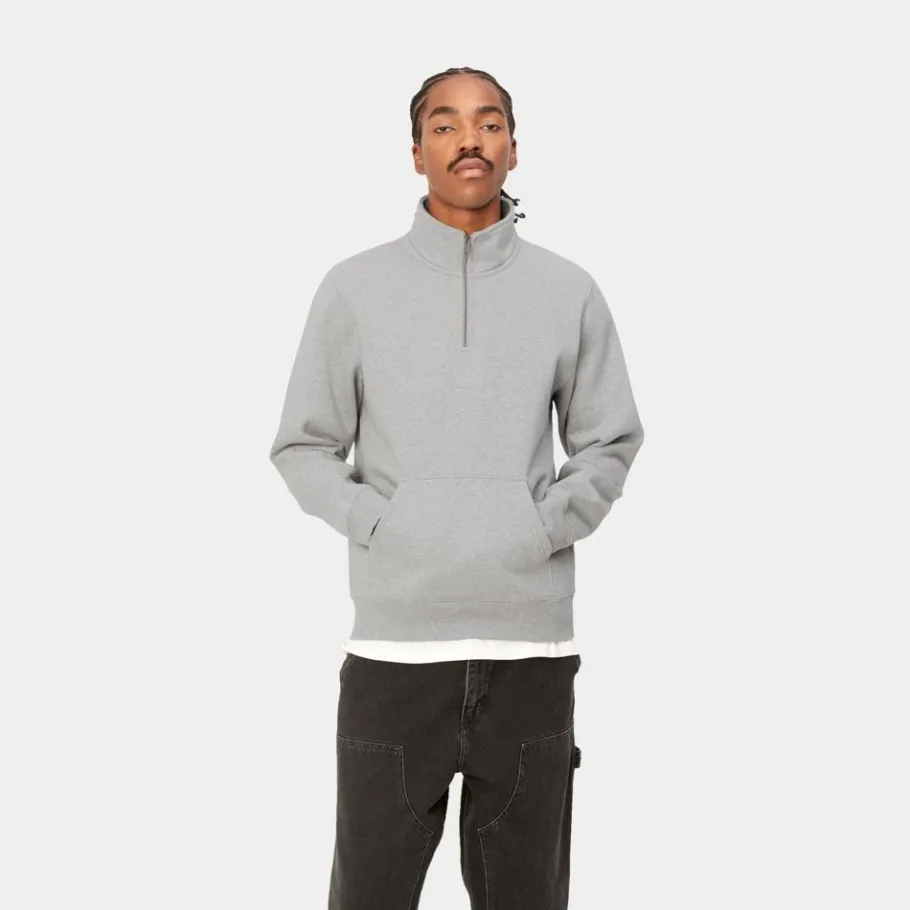Outlet Chase Neck Zip Sweatshirt | Gra Lyng Mænd Sveder