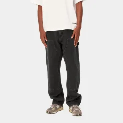 Store Dobbelt Knaebukser - Denim | Sort (Stenvasket) Mænd Denim