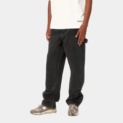 Store Dobbelt Knaebukser - Denim | Sort (Stenvasket) Mænd Denim