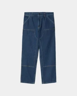 Discount Dobbelt Knaebukser - Denim | Bla (Stenvasket) Mænd Denim