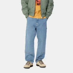 Fashion Dobbelt Knaebukser - Denim | Bla (Sten Bleget) Mænd Bukser