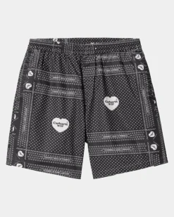 Cheap Heart Bandana Print Kort |Sort Mænd Shorts & Trunks
