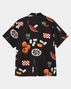 Flash Sale Isis Maria Skjorte Med Middagstryk | Sort Mænd Skjorter