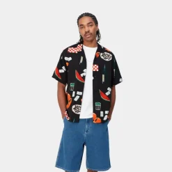 Flash Sale Isis Maria Skjorte Med Middagstryk | Sort Mænd Skjorter