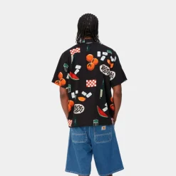 Flash Sale Isis Maria Skjorte Med Middagstryk | Sort Mænd Skjorter