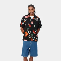 Flash Sale Isis Maria Skjorte Med Middagstryk | Sort Mænd Skjorter