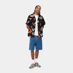 Flash Sale Isis Maria Skjorte Med Middagstryk | Sort Mænd Skjorter