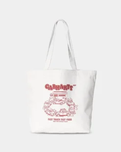 Sale Laerred Grafisk Tote | Hvid / Samba Fast Food Print Mænd Tilbehør