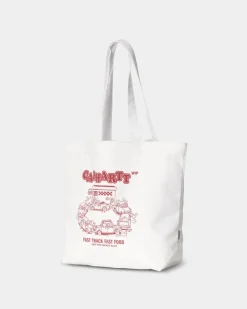 Sale Laerred Grafisk Tote | Hvid / Samba Fast Food Print Mænd Tilbehør