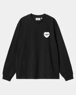 Online Langaermet T-Shirt Med Hjertebandana Til Kvinder | Sort Kvinder T-Shirts