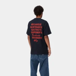 Discount Mekanik T-Shirt | Dark Navy Mænd T-Shirts Og Poloer