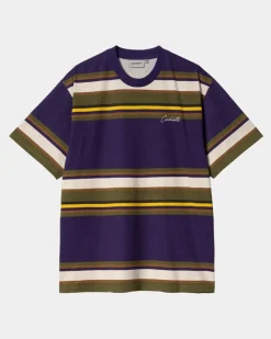 Cheap Morcom Stripe T-Shirt | Tyrian Mænd T-Shirts Og Poloer