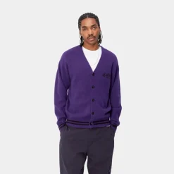 Cheap Onyx Cardigan | Tyrian / Sort Mænd Trøjer