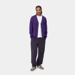 Cheap Onyx Cardigan | Tyrian / Sort Mænd Trøjer