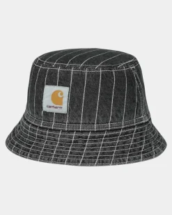 Clearance Orlean Stripe Bucket Hat | Sort/Hvid (Stenvasket) Kasketter Og Bøttehatte