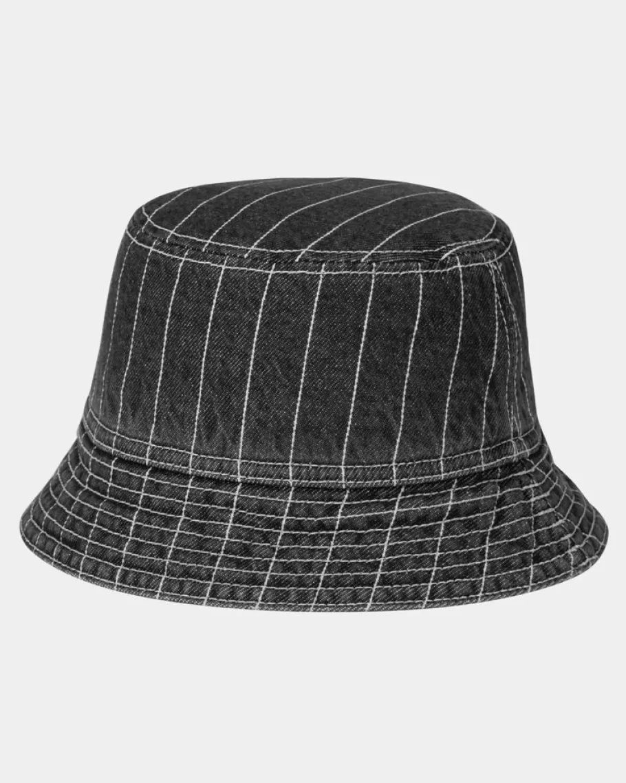 Clearance Orlean Stripe Bucket Hat | Sort/Hvid (Stenvasket) Kasketter Og Bøttehatte