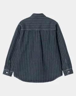 New Orlean Stripe Skjortejakke | Bla/Hvid (Stenvasket) Mænd Jakker & Veste