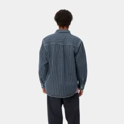 New Orlean Stripe Skjortejakke | Bla/Hvid (Stenvasket) Mænd Jakker & Veste