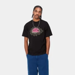 Store Pixel Flower T-Shirt | Sort Mænd T-Shirts Og Poloer