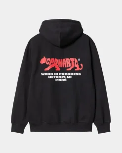 Flash Sale Rocky Script Sweatshirt Med Haette | Sort Mænd Sveder