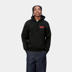 Flash Sale Rocky Script Sweatshirt Med Haette | Sort Mænd Sveder