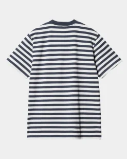 Outlet Scotty Stripe Atletisk T-Shirt | Bla / Sonic Solv Mænd T-Shirts Og Poloer