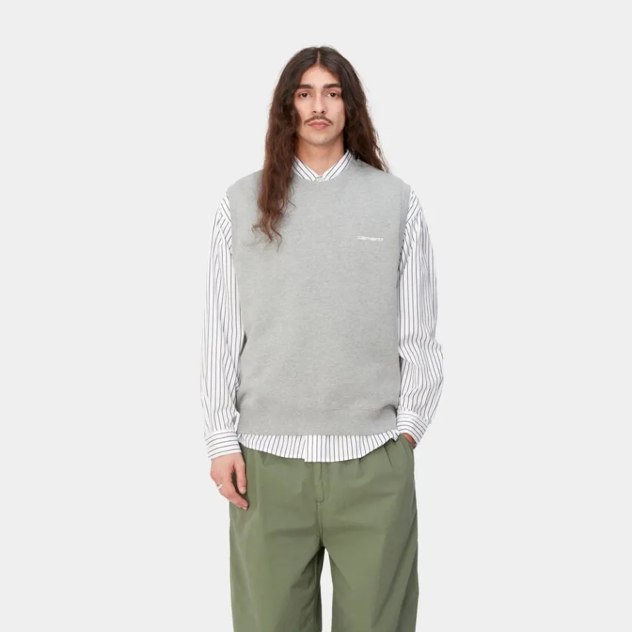 Hot Script Vest Sweatshirt | Gra Lyng Mænd Sveder