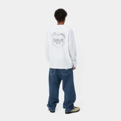 Best Sale Spree Langaermet T-Shirt | Hvid Mænd T-Shirts Og Poloer