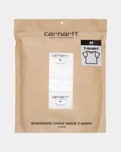 Shop Standard T-Shirt Med Rund Hals (2 Pack) | Hvid + Hvid Mænd Undertøj