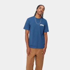 Cheap University Script T-Shirt | Aeldre / Hvid Mænd T-Shirts Og Poloer