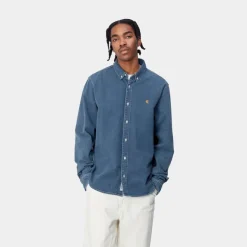 Shop Weldon Skjorte | Bla (Heavy Stone Vask) Mænd Denim